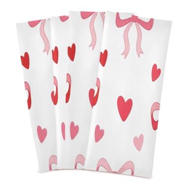 Imagem de Wassud Doodle Bows Toalhas de prato de cozinha pacote com 4 panos de prato macios com laço para pendurar toalha de mão super absorvente de secagem rápida toalhas de chá de mesa decorativas 71 x 45 cm