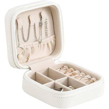Imagem de Porta Joias Portatil Quadrado Com Divisorias Na Solapa