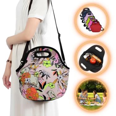 Imagem de Bolsa Lancheira Térmica Neoprene Adulto Infantil Cor Floral
