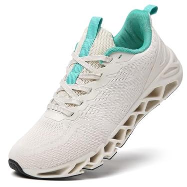 Imagem de TSIODFO Tênis de corrida feminino para treino, 030 Bege, 40