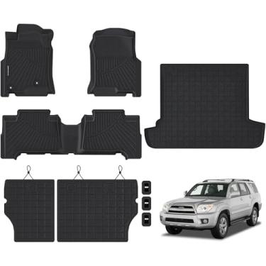Imagem de Tapetes de chão para Toyota 4Runner 2003-2009, apenas 5 lugares, tapete de porta-malas com tapete de encosto, forros de piso TPE para todos os climas, adequado para Toyota 4 corredores, conjunto