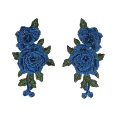 Imagem de Patches De Flores Bordadas Em Vermelho, 5, 10, 20 Peças Para Costurar 