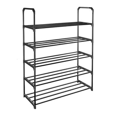 Imagem de Prateleira de sapato, organizador de sapato, suporte de sapato, organizador de sapatos na sala de estar, quarto, sapateira, corredor, sapateira, armazenamento de sapatos, suporte de sapato (cor: preto