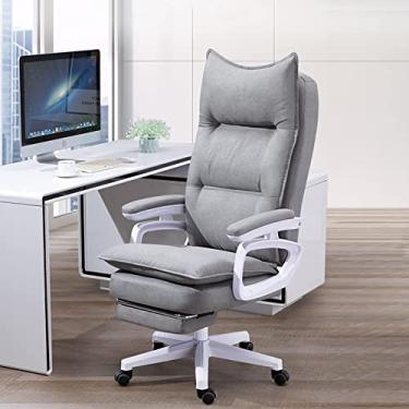 Imagem de Cadeira ergonômica de mesa de computador com encosto alto com apoio para os pés apoio de braço ajustável para as costas e encosto de cabeça alargado cadeira de mesa de escritório em casa com função de