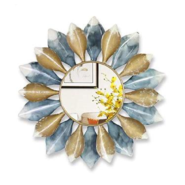 Imagem de Espelho de parede espelhos de banheiro retro, espelho de maquiagem de metal, espelho decorativo para sala de estar, entrada, quarto