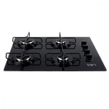 Imagem de Cooktop Vidro A Gás 4 Bocas 60x46 Bivolt Preto Tron Bivolt