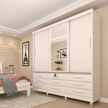 Imagem de Guarda-Roupa Casal  3 Portas de Correr 9 Gavetas Chicago Tcil