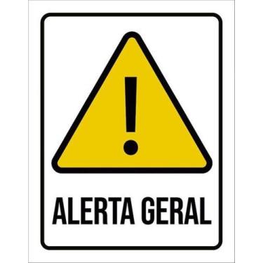 Imagem de Kit 5 Placas Alerta Geral 27X35 - Sinalizo