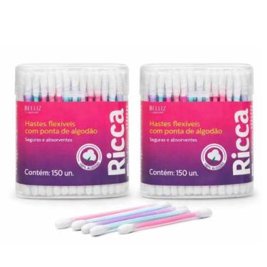 Imagem de Kit Hastes flexíveis 2 potes com 150un RICCA 3244
