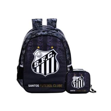 Imagem de Kit Escolar Time Santos Mochila Costas + Lancheira Térmica - Xeryus