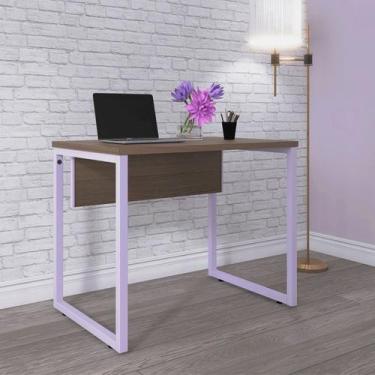 Imagem de Escrivaninha X X P25 90cm Industrial Walnut E Lilas - Pandin Móveis