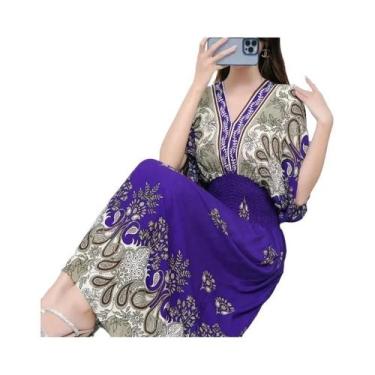 Imagem de Vestido Midi Floral Boêmio Vintage Para Mulheres Com Decote Em V E Cin