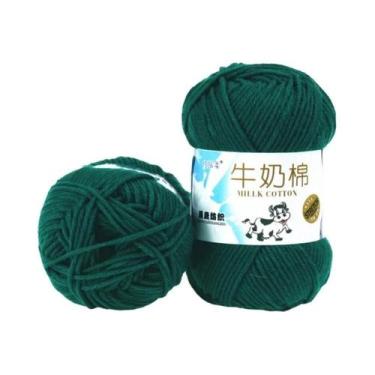 Imagem de 100g 2 Peças De Fio De Algodão Leite Para Crochê E Tricô Para Suéter, 