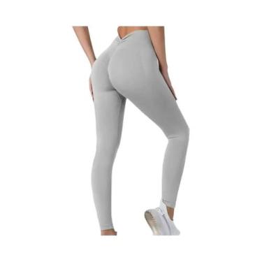 Imagem de Calças De Yoga Femininas De Cintura Alta Em V, Ajustadas E Elásticas P