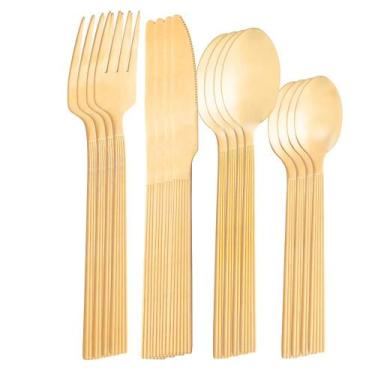 Imagem de Faqueiro 16 Peças Lyor Athenas de Aço Inox Dourado