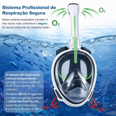 Imagem de Mascara Subaquática de de Mergulho Gold Sports Full Face Confort Com Snorkel-Unissex