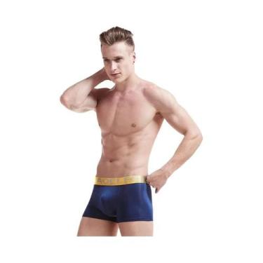 Imagem de Cuecas boxer respiráveis de cintura média modal masculina Aoelement, A