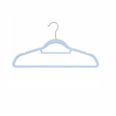 Imagem de Cabide Veludo Slim Antideslizante para Roupas Adulto 3 Peças Cor:Azul 