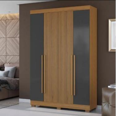 Imagem de Guarda-Roupa Solteiro 4 Portas 2 Gavetas Ripado Atacama - Aramóveis Co