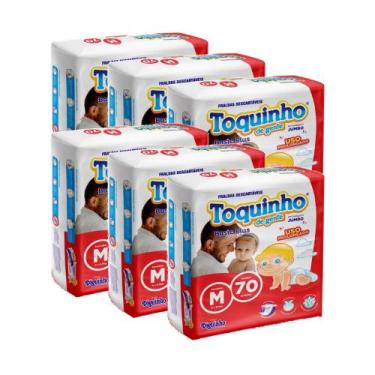 Imagem de Fralda Toquinho de Gente Basic Plus 6 Pacotes Tamanho M - 70 Unidades