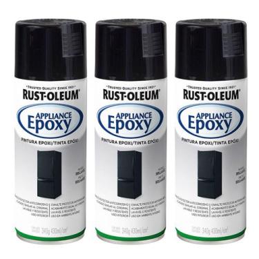 Imagem de Kit 3 Tinta Spray Epóxi Brilhante Rust Oleum - Escolha A Cor, Preto