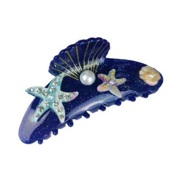 Imagem de Grande Presilha De Cabelo Série Marinha Com Diamantes, Estrela-do-mar 