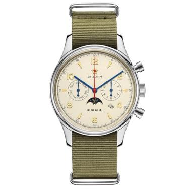 Imagem de SEAKOSS Relógio de pulso masculino clássico mecânico automático Seagull ST1654 Movimento exibição 24 horas horas calendário piloto da Força Aérea Relógios masculinos