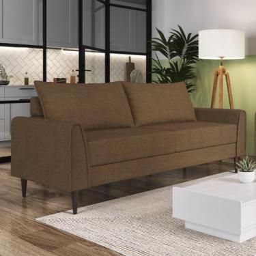 Imagem de Sofá Living Bienna 3 Lugares Estrutura e Pés em Eucalipto Tecido Linho