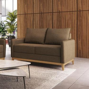 Imagem de Sofá Living Lugano 2 Lugares Estrutura e Pés em Eucalipto Tecido Linho