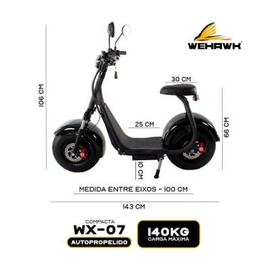Imagem de Scooter Elétrica WX7 Bicicleta Autopropelido 1000W Bateria Lítio 60V 2