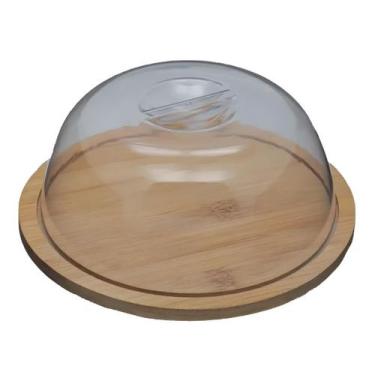 Imagem de Porta Queijo com Base em Bambu 19cm - Supertem
