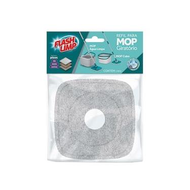 Imagem de Refil para Mop Giratório Água Limpa Flash Limp Microfibra Lavável Cinza