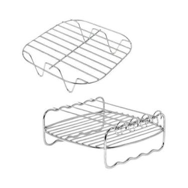Imagem de Grelha Universal De Metal Para Fritadeira a Ar, Acessórios Quadrados, 