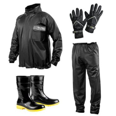 Imagem de Bota Galocha de Borracha Bracol Com Capa de Chuva Para Motoqueiro Bras