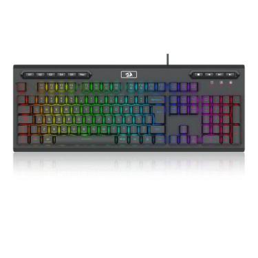 Imagem de Teclado Gamer Redragon Aditya, RGB, Membrana, ABNT2, Full-Size, Preto,
