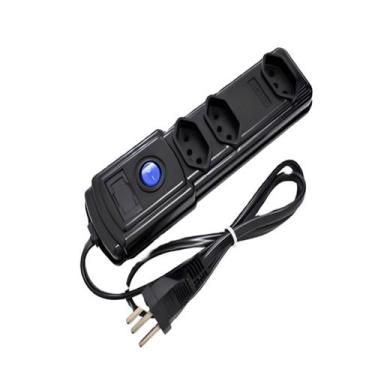 Imagem de Filtro De Linha Pvc Com 3 Tomadas Com Fusível Bivolt Preto - Naticom