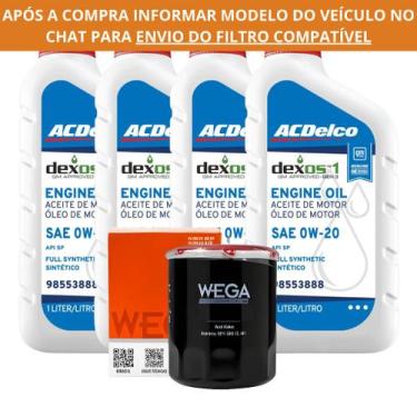 Imagem de Kit 4L Óleo ACDelco Dexos 1 Gen 3 0W-20 Sintético + Filtro de Óleo Weg
