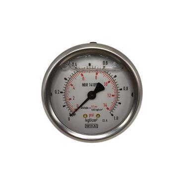 Imagem de Manômetro Diam.63mm (2.1/2 ) Escala 0-1 Kgf/cm2 X 15 Psi - LRPROD  WIK