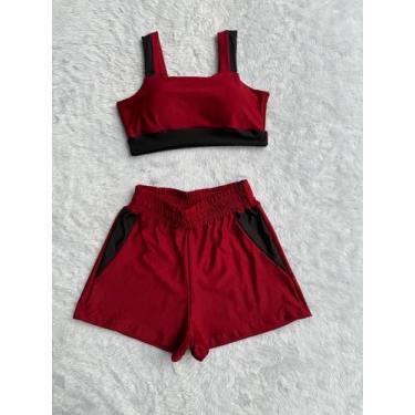 Imagem de Conjunto Fitness Short e Top bojo Removivel Roupa Academia - PIJAMAS V