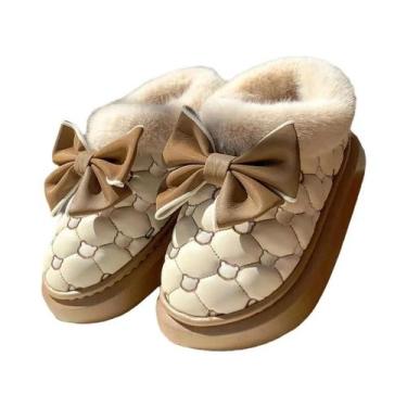 Imagem de Botas De Inverno Femininas Com Plataforma E Laço, Botinhas De Neve Des