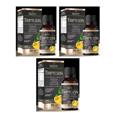 Imagem de Kit 3 Triptozin Melatonina 0,21 mg, Tiptofano, Vitamina D3 e B12 gotas