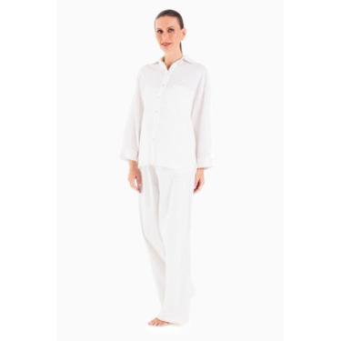 Imagem de Camisa oversized linho branco - Silvia Schaefer Beachwear, M