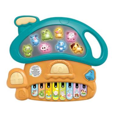 Imagem de Teclado Cogumelo Piano Musical Bebê Brinquedo Infantil Luz - DM TOYS, 