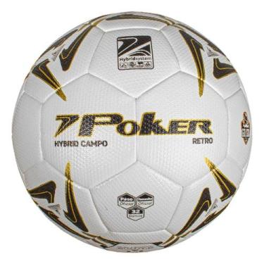Imagem de Bola Futebol de Campo Poker Pro 32 Gomos Hybrid Retro 05822, Branco, P