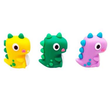 Imagem de Apontador Dinossauro + Borracha Cores:Amarelo - Lumus