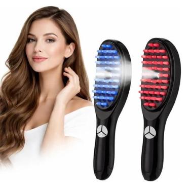 Imagem de Escova Capilar Massageadora Controla Queda de Cabelo Terapia com LED p