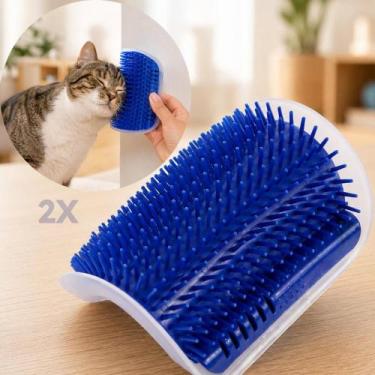 Imagem de 2 Escova Parede Gato Brinquedo Pet Tira Pelos Gato Felino Catnip Massa