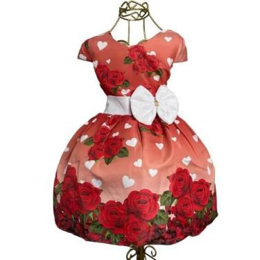 Imagem de Vestido Infantil Luxo Festa/Natal/Ano Novo - Lilika Kids, Vermelho, Br