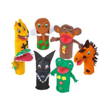 Imagem de Fantoches Animais Selvagens - Feltro e Eva - Colorido - 1217 - Carlu