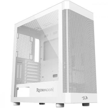 Imagem de Gabinete Gamer Redragon Aeroglass Branco Vidro Temperado Sem Fans Mid 